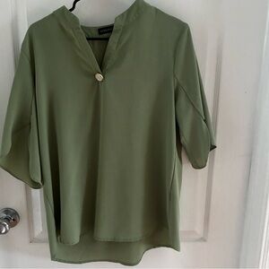 Sage Top with waterfall sleeves Size Medium